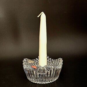 Mikasa Motion Taper Candleholder  2" Austria crystal ribbed vtg retro art deco